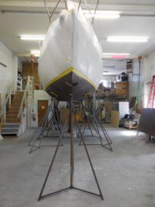 Sailboat in the process of being repaired - JDOC Marine LLC